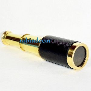 Brass Leather Wrapped Telescope