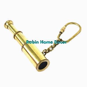 Brass Telescope Keychain