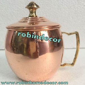Copper Moscow Mule Mug with Lid