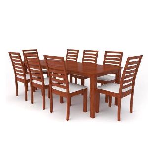 Heavy Solid Acacia 6 Seater Dining Table Set