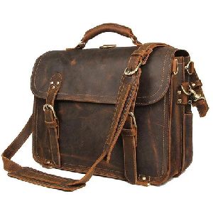 Leather Office Briefcase Messenger Bag