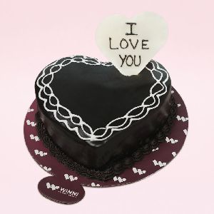 I Love You Heart Shape Chocolate Cake