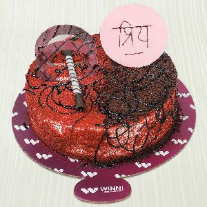 Priya Fusion Red Velvet And Chocolate Cake