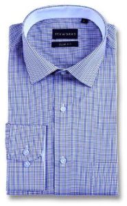 Blue Fine Twill Checks Yarn Dyed Shirt