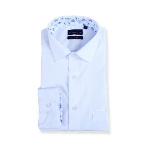 White Cotton Poplin Solid Plain Shirt