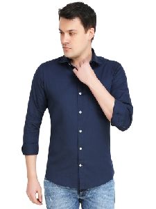 HaveLock Duster Twill Navy Blue Men Slim Shirts