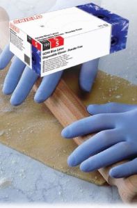 Dotted GD40 Blue Powder Free Latex Gloves M