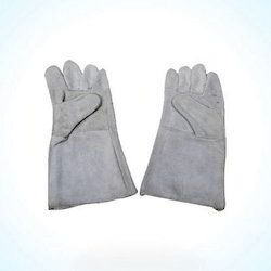 White Leather Blast safety Gloves