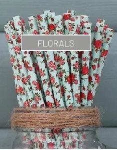 Florals Paper Straw