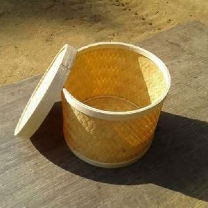 Round Bamboo Jar