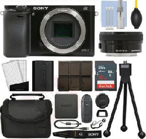Sony Alpha A6400 Mirrorless 4k 16-50mm Lens Black + 16gb Ki