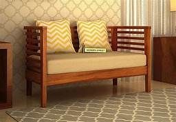 Contemporary Solid Wooden 2 Seater Sofa