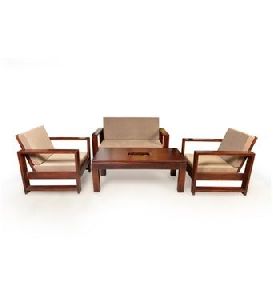 Simple Solid Wooden Sofa Set