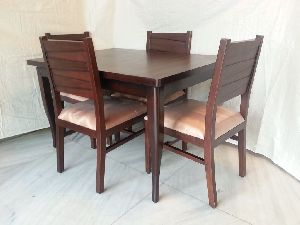 Solid Acacia Wooden 4 Seater Dining Table Set