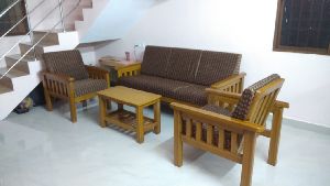 Solid Acacia Wooden Sofa Set