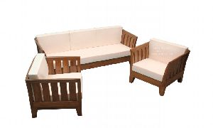 Solid Wooden Compact Sofa Set