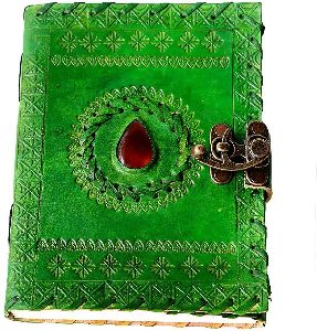 Genuine Leather & Handmade Paper Stone Diary Notebook Journal for Personal Use or Gift