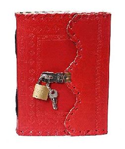 Handicrafts Leather Diary Journal Notepad Writing Book with Lock &amp;amp; Key Handmade Papers