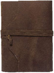 Handmade Buffalo Leather Journal  Dark Brown 7x5 Blank Pages Tanned Color