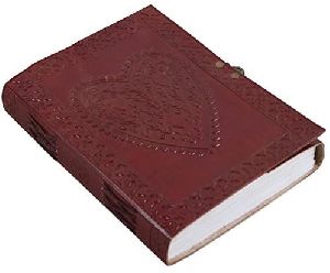 handmade large 8inch embossed leather personal diary