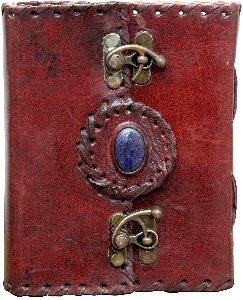 Pure Genuine Real Vintage Stone Goat Leather Diary With Metal C Lock