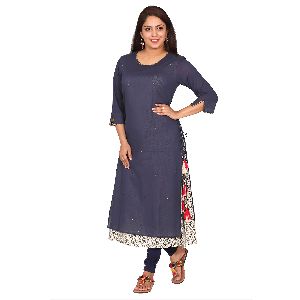 Plain WOMEN'S PRINTED KURTI, Size : XL, XXL, XS.3XL, 4XL