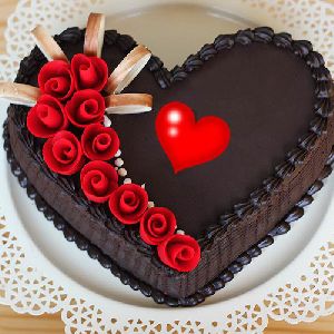 Lovely Heart Shape Chocolate Cake