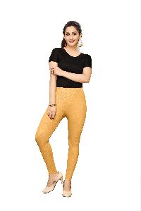 Jelite Premium Women's Stretchable Free Size Golden Shimmer Ankle Length Leggings