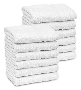 Snowy White Cotton Bath Towels