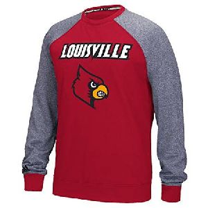 NCAA Louisville Cardinals Men's Campus Raglan Long Sleeve Fleece Crew Top XX-Large Power Red