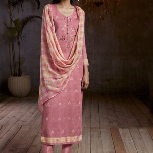 Pink Designer Cotton Suit