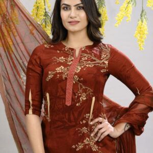 Sienna Digital Print Glace Cotton Suit