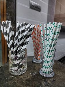 Wrapped Printed Paper Straws