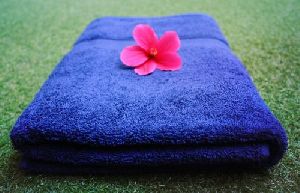 Azure Blue Cotton Bath Towels