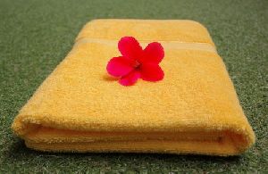 Citrine Yellow Cotton Bath Towels