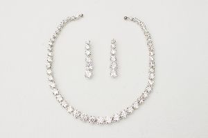 Designer Party Wear CZ_Diamond Necklace Set