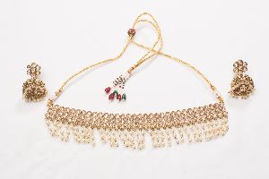 Ethnic American CZ Beads Choker Necklace Set