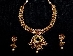 Ethnic Antique Rajwadi Polish Necklace Set