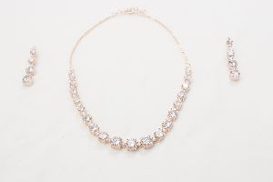 Exotic Design American_CZ Diamond Necklace Set