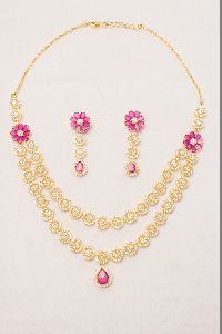 Exquisite Designer CZ_Diamond Necklace Set