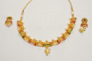 Traditional Gemstone Beaded Necklace Set