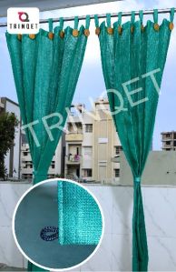 Outdoor Curtains,garden and Balcony -green Button Light- Full Size (2nos X 4.0 Ft X 7.5 Ft)
