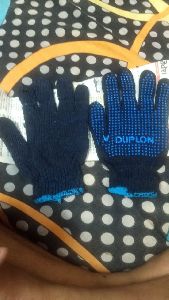 Blue Dotted Gloves