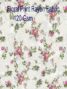 Floral Printed Rayon Fabric , 120gsm