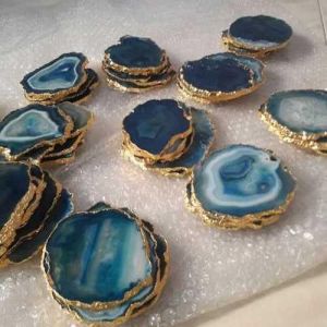 Blue Agate Slice Coaster