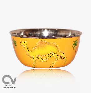 Hand painted Enamelware Camel Motif Bowl