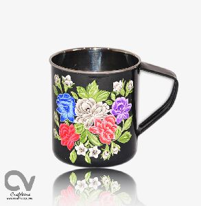 Hand Painted Enamelware Decorative Floral Mug