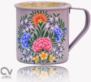 Hand Painted Enamelware Floral Mug