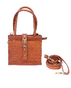 Tan Leather Detachable Sling Bag
