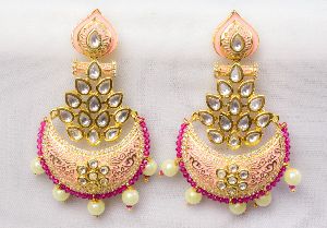 103810-417-Divine Kundan Chandbali Earring
